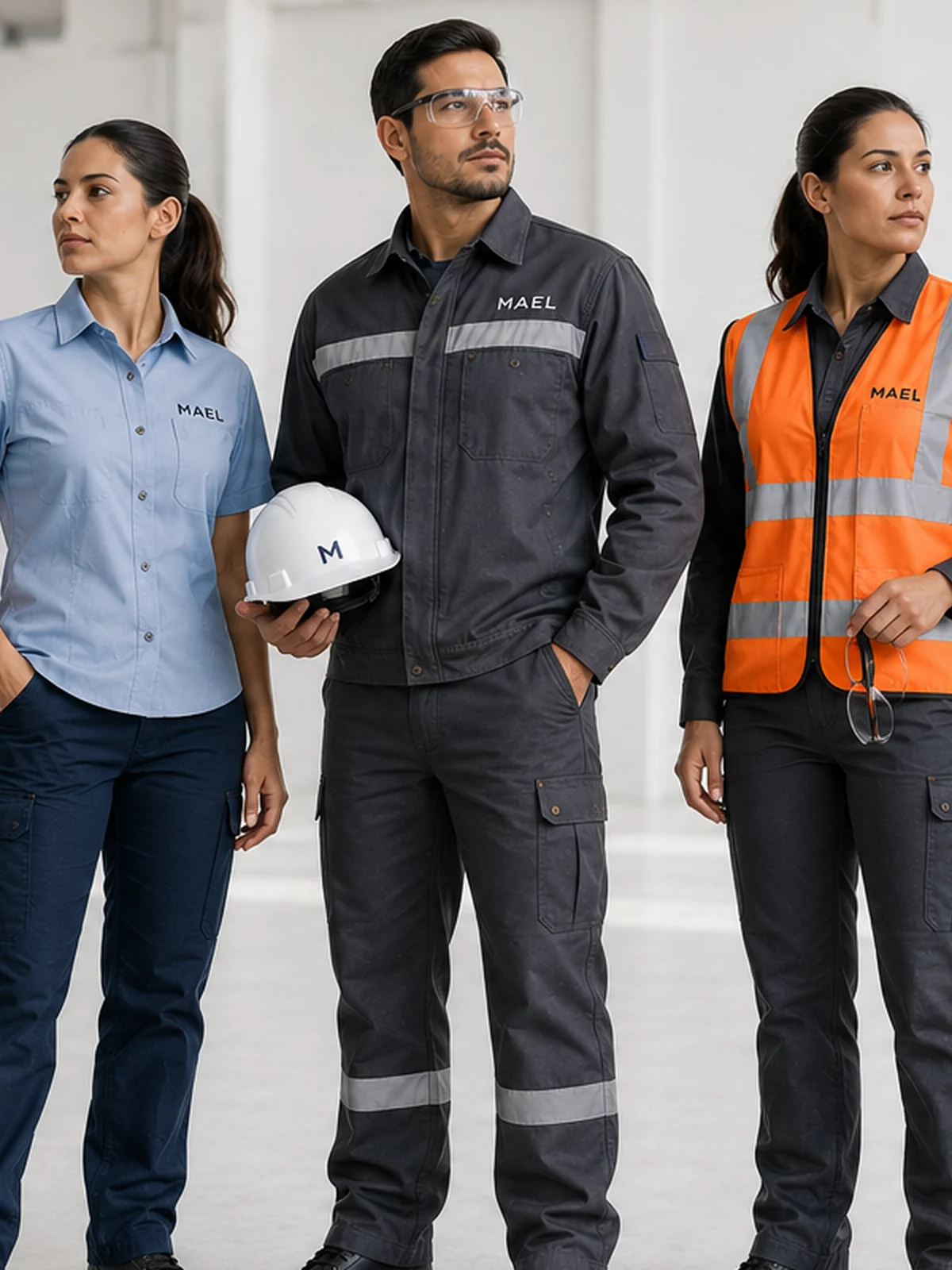 Equipo con uniformes para industria y logística